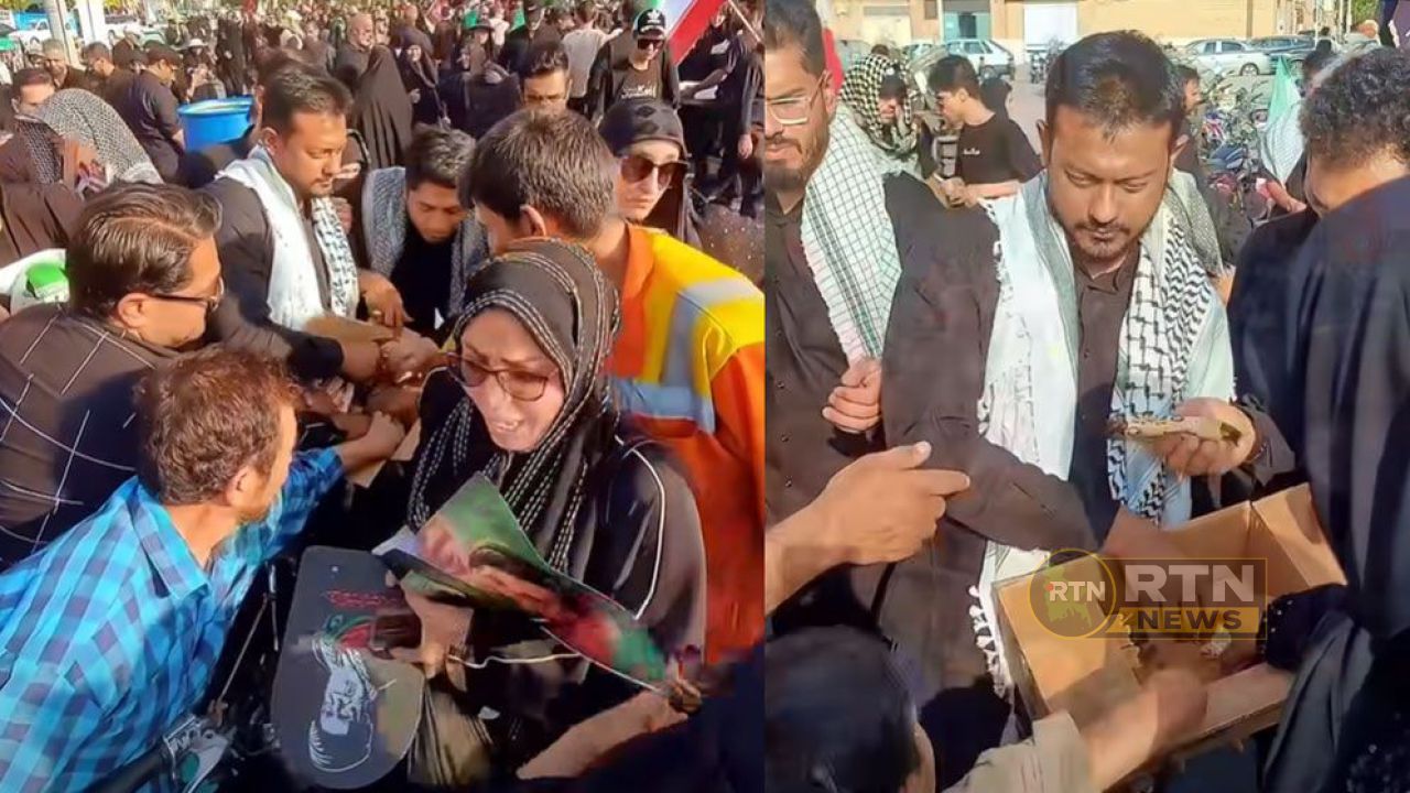 খামেনির শোকানুষ্ঠানে স্বেচ্ছাসেবকের ভূমিকায় নাসীরুদ্দীন পাটওয়ারী