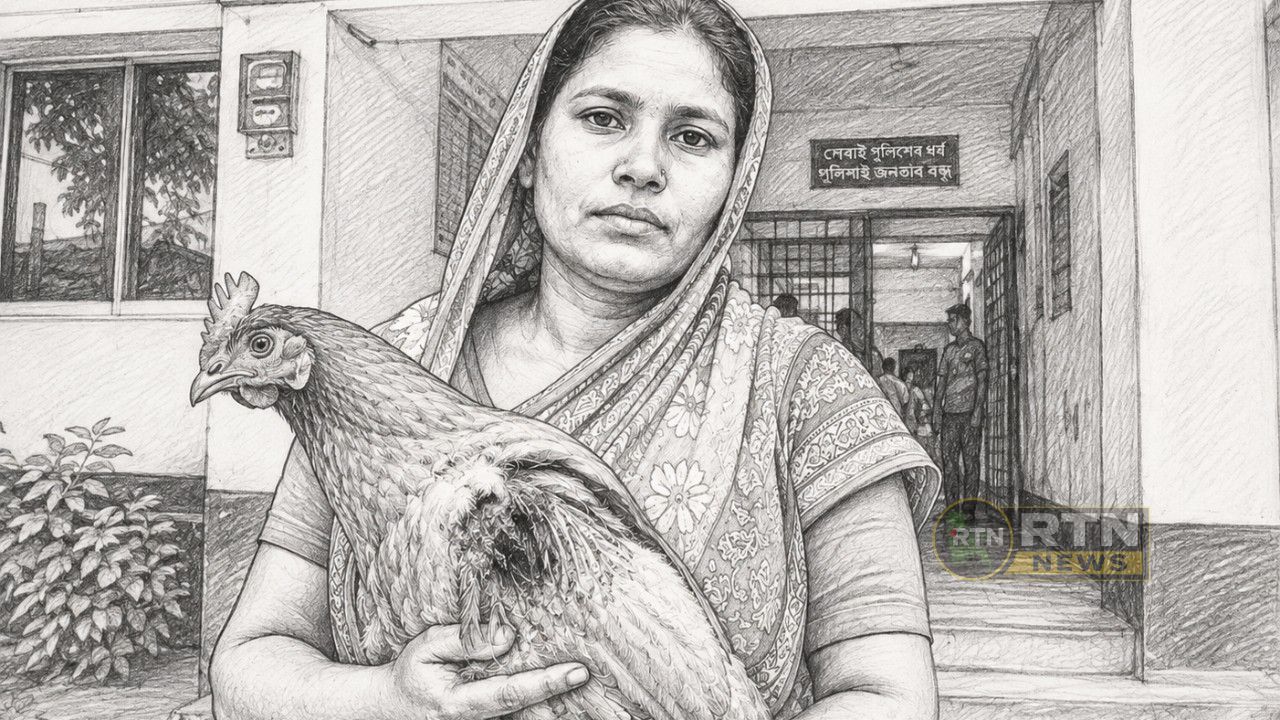 ভাসুরের লাঠির আঘাতে আহত ডিমপাড়া মুরগি, বিচার চাইতে থানায় গৃহবধূ
